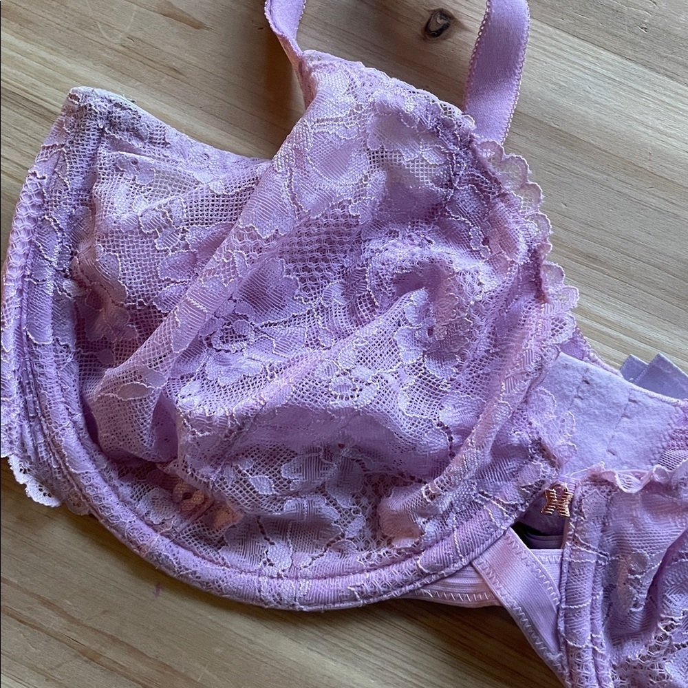 Savage X Fenty Purple Pink Lace Underwire Bra - Picture 3 of 8
